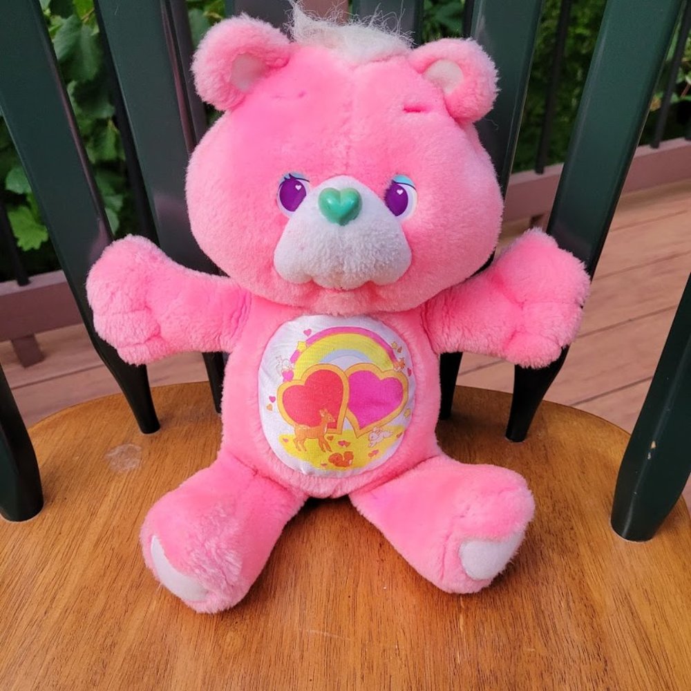SOLD: VTG '91 Y2K Pink Love A Lot Care Bear Plush Cuddle Buddy Collector Toy - Picture 4 of 8